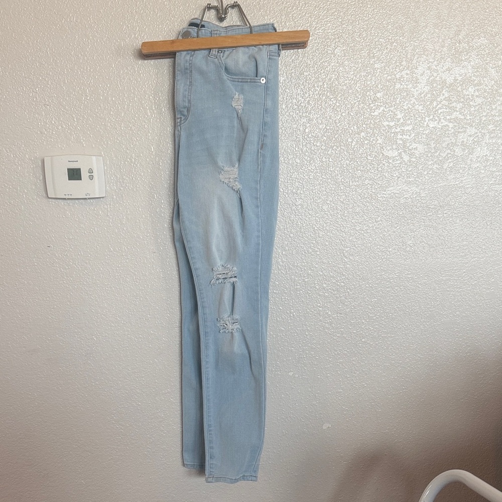 Aeropostale Light Blue Skinny Ripped Jeans